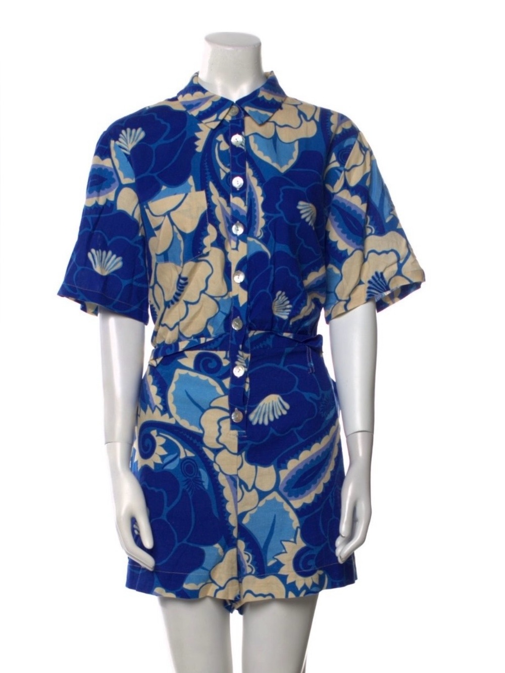 Farm Rio Blue Floral Romper